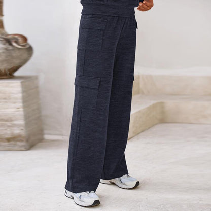 SCULPTD Two-Piece Knitted Set – Breathable Hoodie + Wide-Leg Pants